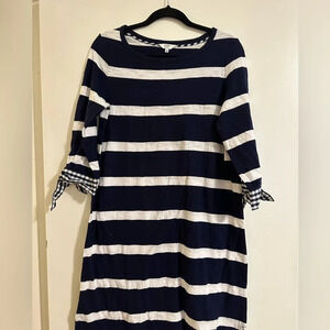 NWT Small Belk Blue and White Striped Long Sleeve Dress